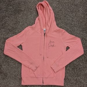Victoria's Secret PINK Light pink hooded zip up sweatshirt hoodie pullover